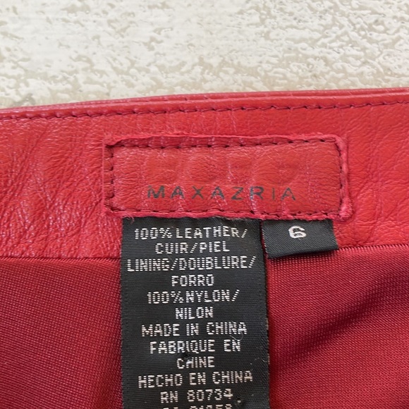 BCBGMaxAzria Red Leather Pants - Picture 12 of 12